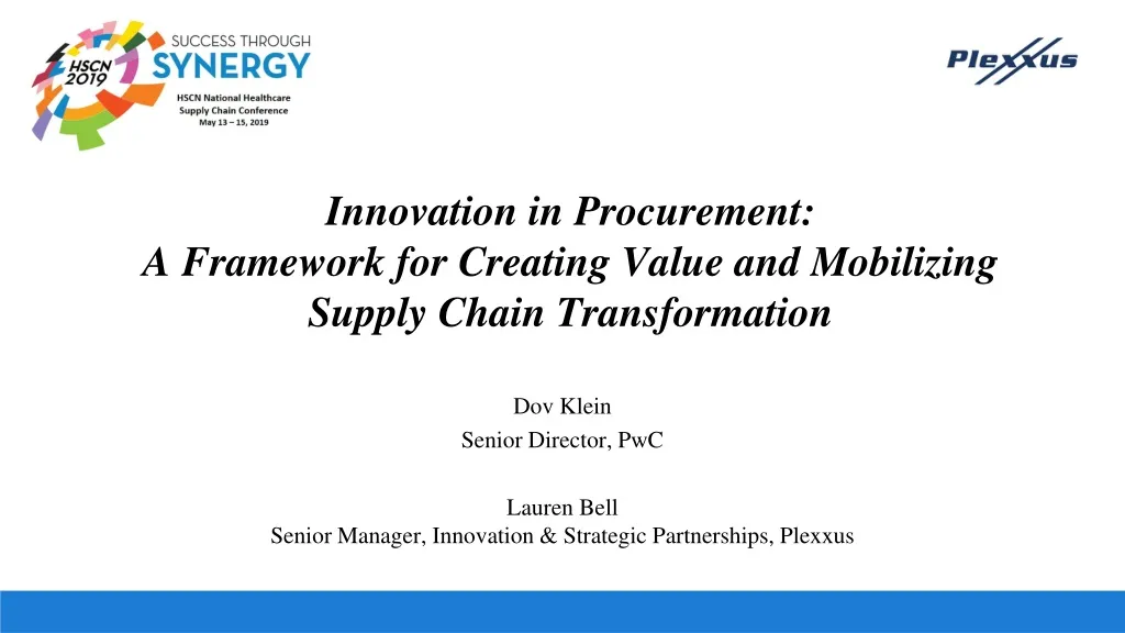 innovation in procurement a framework for creating value and mobilizing supply chain transformation