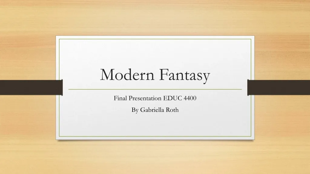 modern fantasy