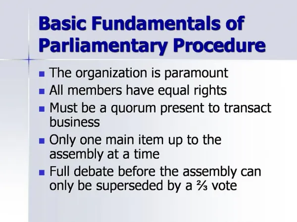 Main Motions and Amendments
