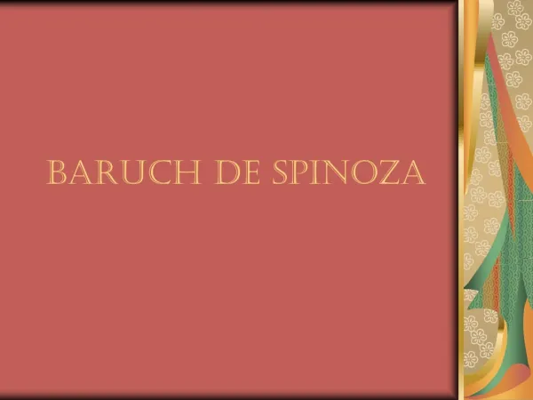 BARUCH DE SPINOZA