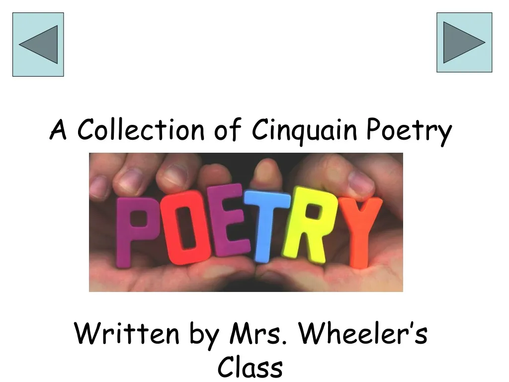 a collection of cinquain poetry written by mrs wheeler s class