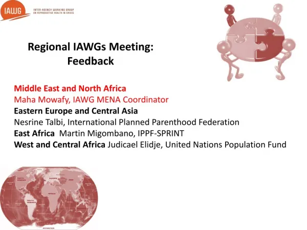 Regional IAWGs Meeting: Feedback