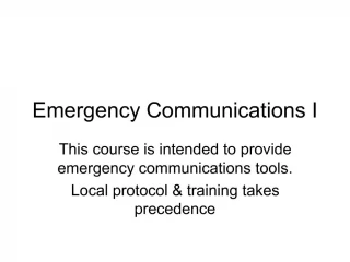 Emergency Communications I - slide 1
