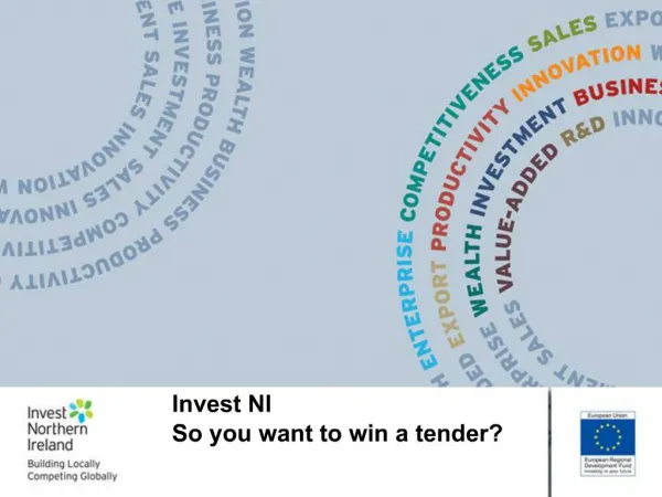 Invest NI So you want to win a tender
