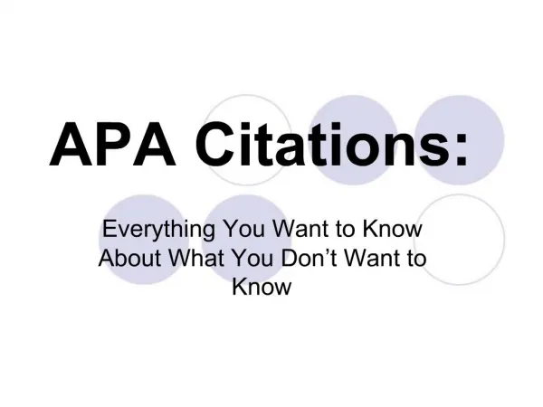 APA Citations: