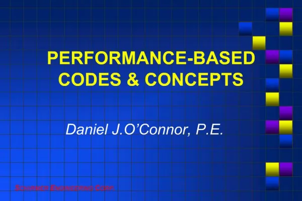 PERFORMANCE-BASED CODES CONCEPTS