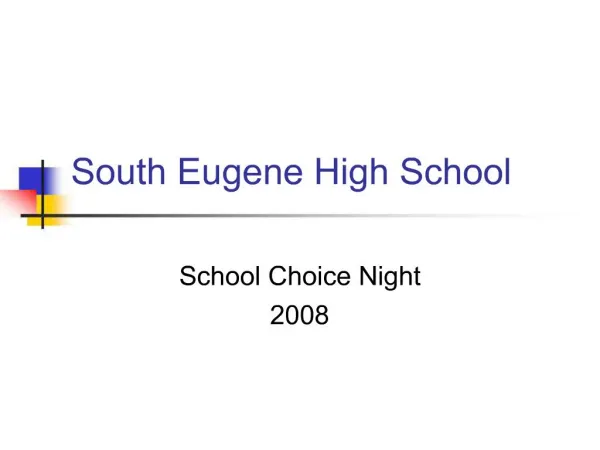 South Eugene High School