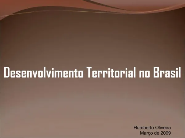 Desenvolvimento Territorial no Brasil