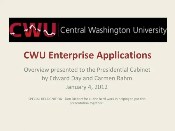 CWU Enterprise Applications