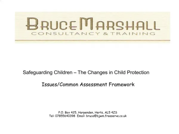 Safeguarding Children The Changes in Child Protection Issues
