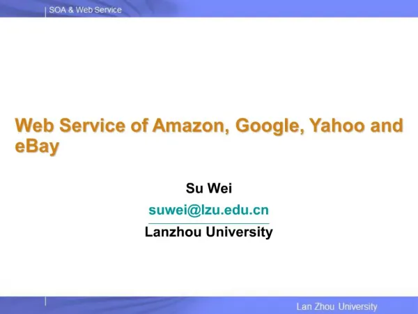 Web Service of Amazon, Google, Yahoo and eBay