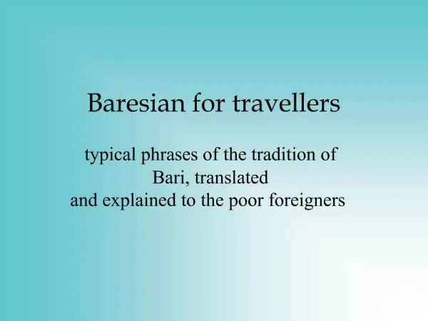 Baresian for travellers