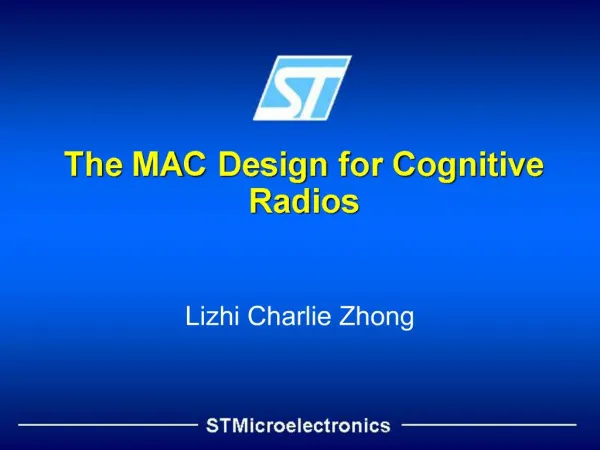 The MAC Design for Cognitive Radios