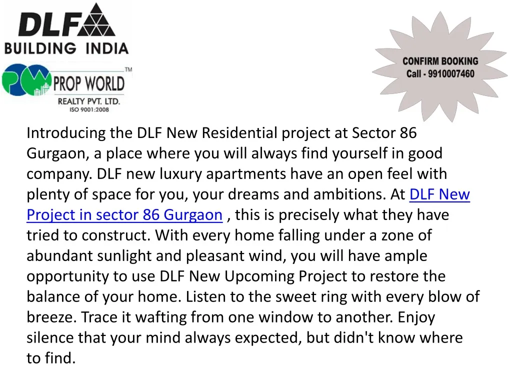introducing the dlf new residential project