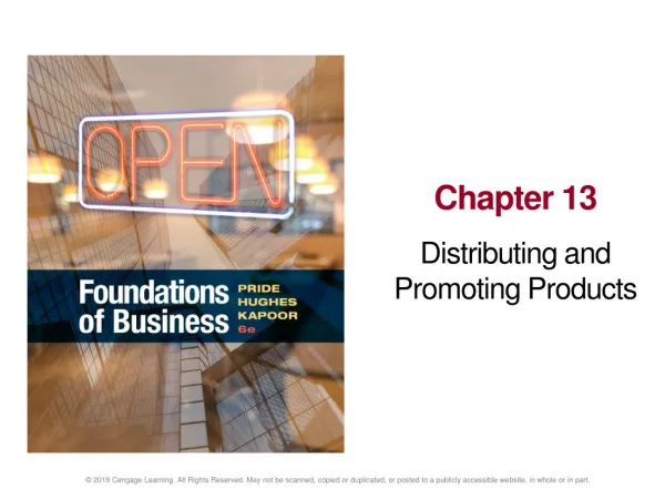 Chapter 13 Distributing and Promoting Products