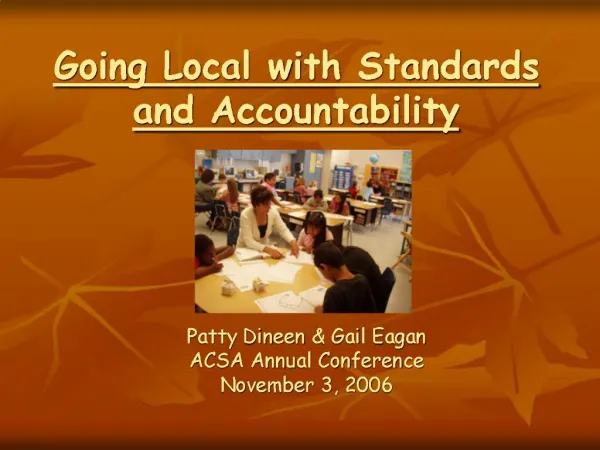 Going Local with Standards and Accountability