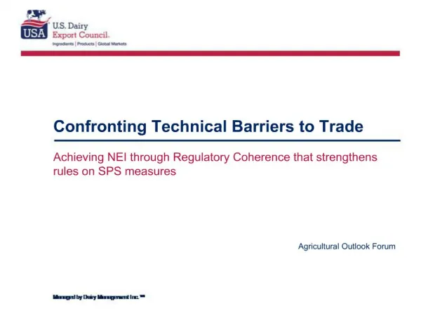 Confronting Technical Barriers to Trade