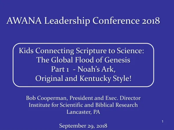 AWANA Leadership Conference 2018 Kids Connecting Scripture to Science: