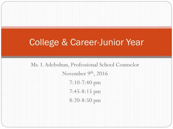 College &amp; Career-Junior Year