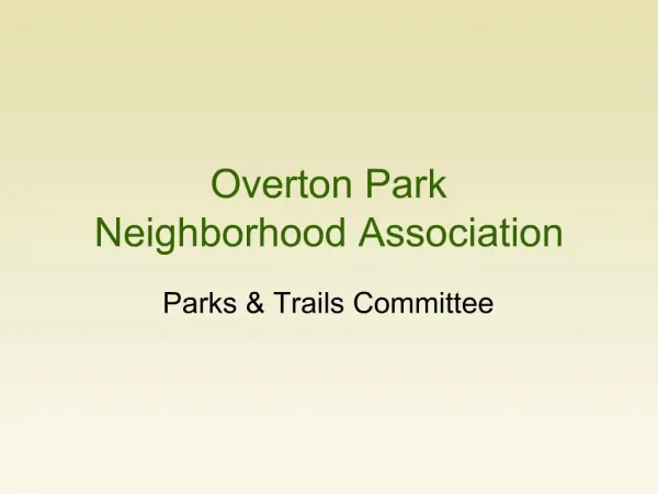 Overton Park Neighborhood Association