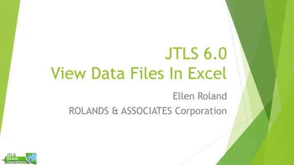 JTLS 6.0 View Data Files In Excel