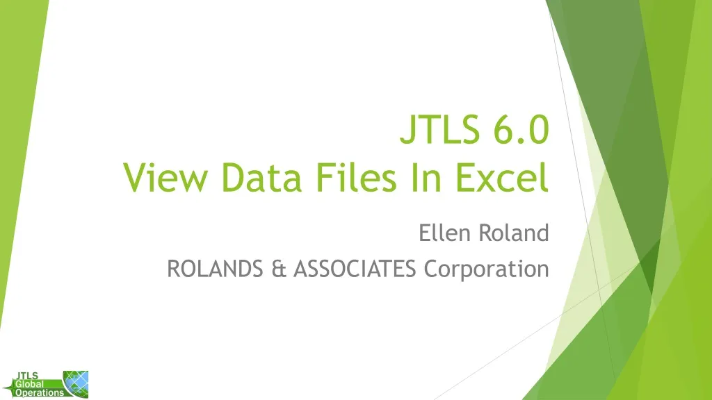 jtls 6 0 view data files in excel