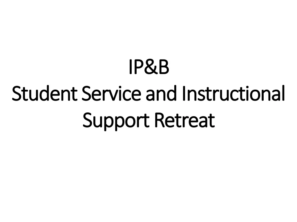 ip b student service and instructional support