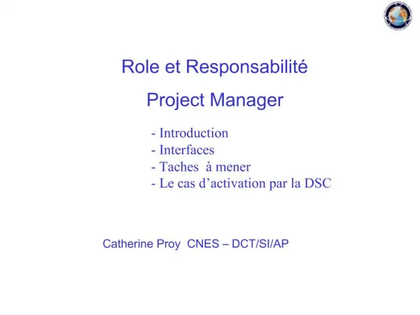 Role et Responsabilit Project Manager