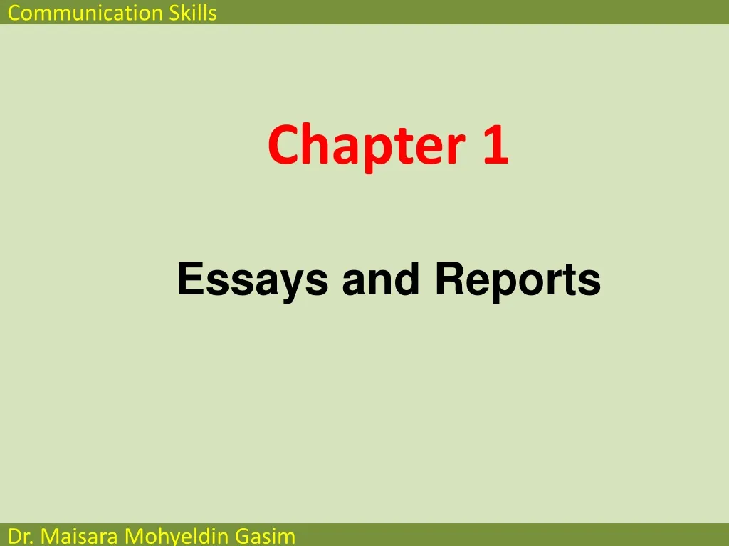 chapter 1 essays and reports