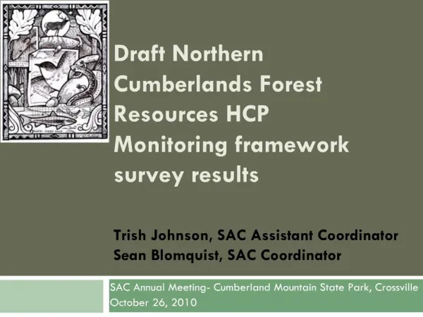 Draft Northern Cumberlands Forest Resources HCP Monitoring framework survey results