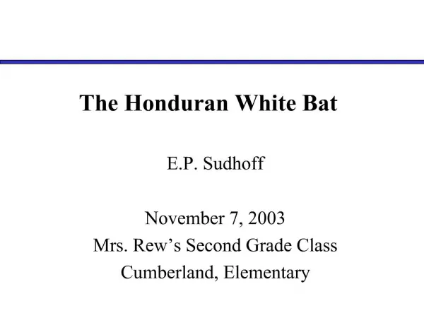 The Honduran White Bat