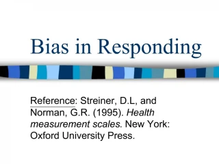 Bias in Responding - slide 1