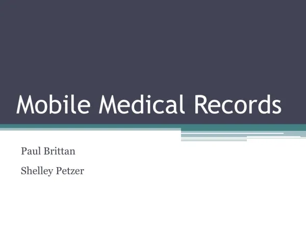 Mobile Medical Records