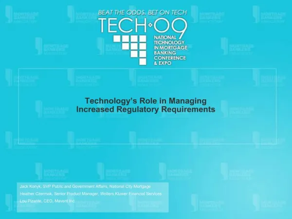 Technology s Role in Managing Increased Regulatory Requirements