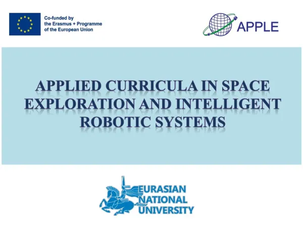 Applied curricula in space exploration and intelligent robotic systems