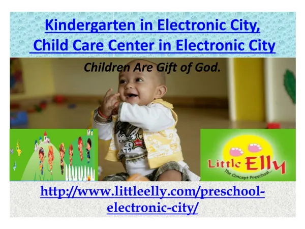 Kindergarten in Electronic City, Child Care and Day Care