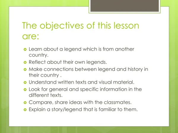 The objectives of this lesson are: