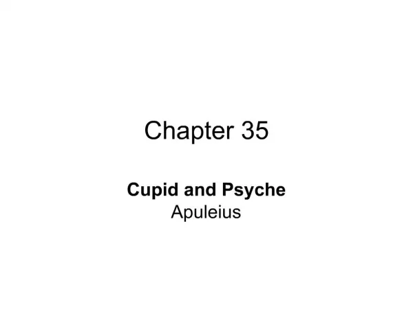 Cupid and Psyche Apuleius