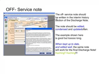 OFF- Service note - slide 1