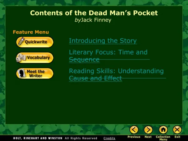 Contents of the Dead Man s Pocket by Jack Finney