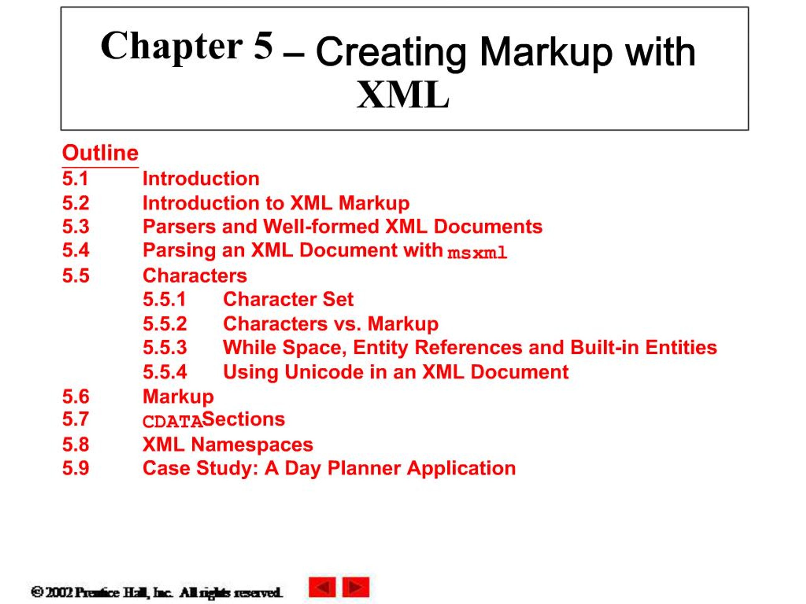 PPT - Chapter 5 Creating Markup with XML PowerPoint Presentation, free ...