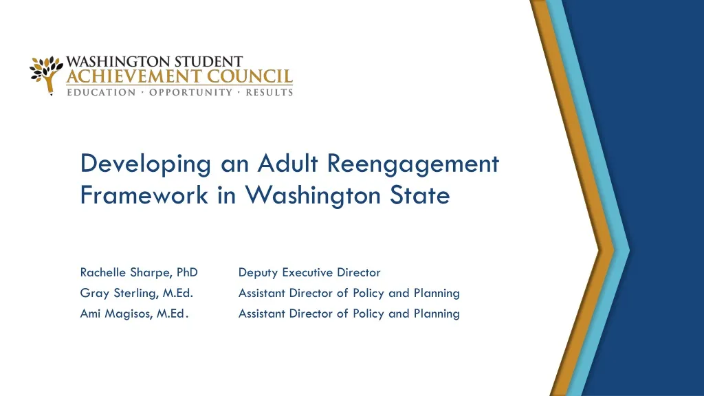 developing an adult reengagement framework in washington state