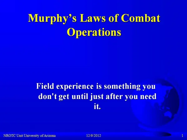 Murphy s Laws of Combat Operations
