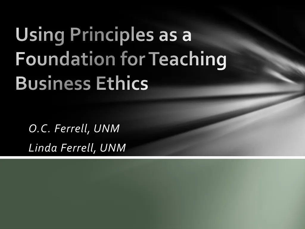 using principles as a foundation for teaching business ethics