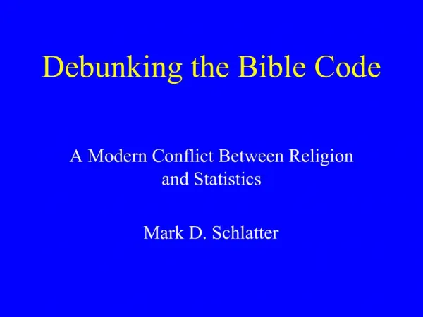 Debunking the Bible Code