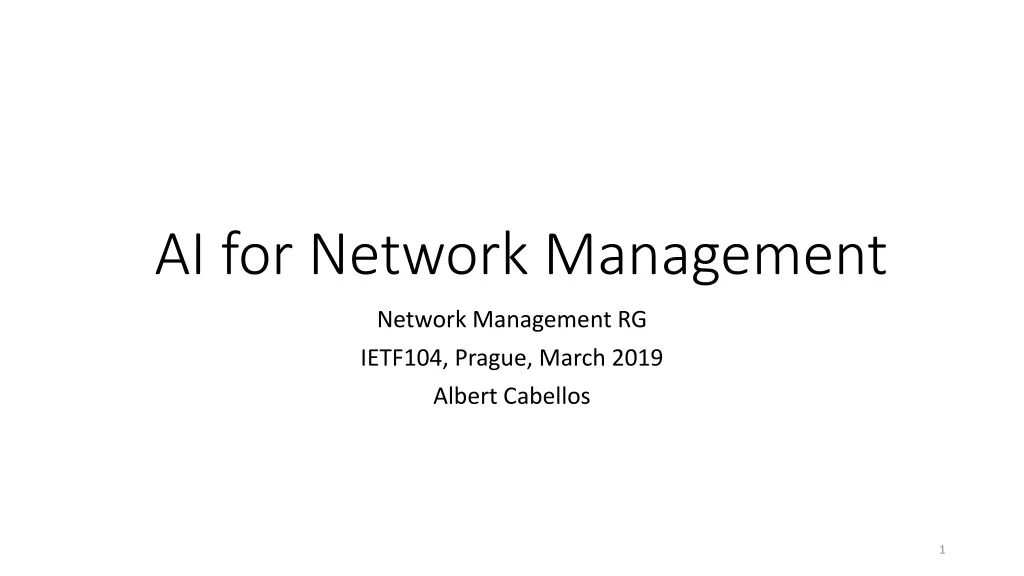 ai for network management