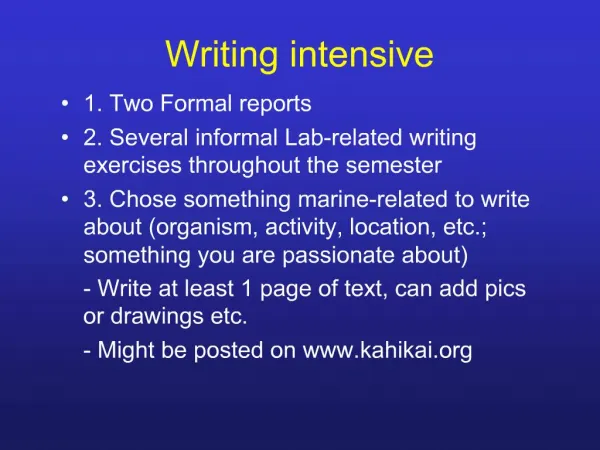 Writing intensive