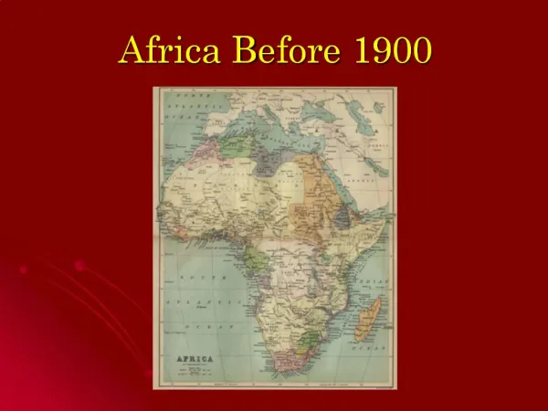 Africa Before 1900