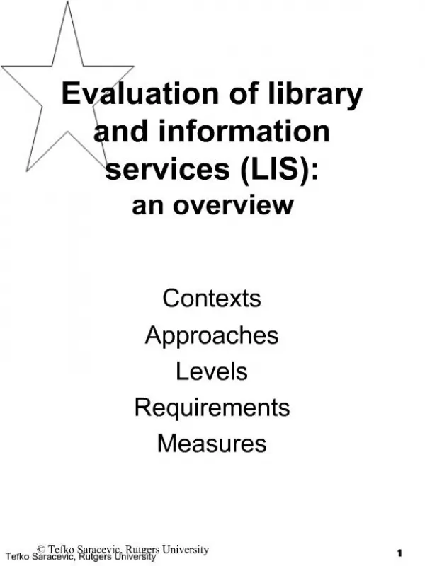 Evaluation of library and information services LIS: an overview