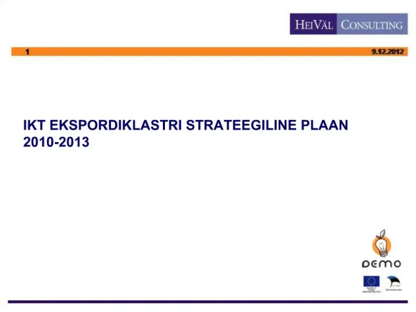 IKT EKSPORDIKLASTRI STRATEEGILINE PLAAN 2010-2013